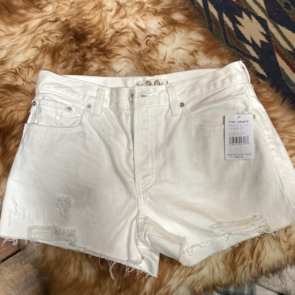 Free People White Out Jean Shorts